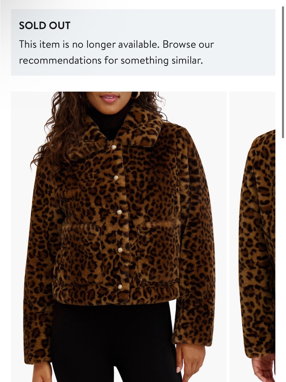 Kensie Leopard Print Faux Fur Short Jacket - Picture 3 of 7